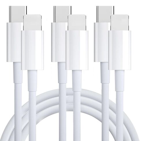 كابل USB C إلى L 2 حزمة بطول 10 أقدام، كابل شحن سريع من النوع C كابل توصيل سلك طاقة شحن سريع لهاتف iPhone 14 13 12 11 Pro Max Xr Xs 8 7 6 Plus، iPad، AirPods، أبيض in Saudi Arabia