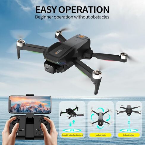 1080P Camera Drone for Adults, Brushless Motor FPV Foldable Quadcopter with 2 Batteries for 50 Mins Flight, One-Key Start, Altitude Hold, 360° Flip, Carrying Case in Saudi Arabia