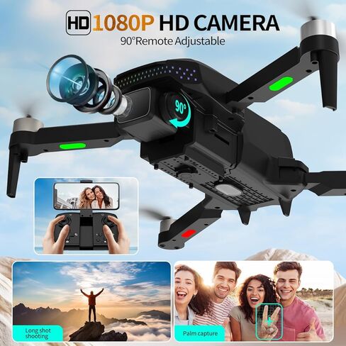 1080P Camera Drone for Adults, Brushless Motor FPV Foldable Quadcopter with 2 Batteries for 50 Mins Flight, One-Key Start, Altitude Hold, 360° Flip, Carrying Case in Saudi Arabia