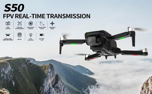 1080P Camera Drone for Adults, Brushless Motor FPV Foldable Quadcopter with 2 Batteries for 50 Mins Flight, One-Key Start, Altitude Hold, 360° Flip, Carrying Case in Saudi Arabia