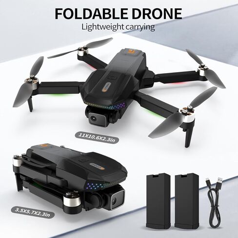 1080P Camera Drone for Adults, Brushless Motor FPV Foldable Quadcopter with 2 Batteries for 50 Mins Flight, One-Key Start, Altitude Hold, 360° Flip, Carrying Case in Saudi Arabia