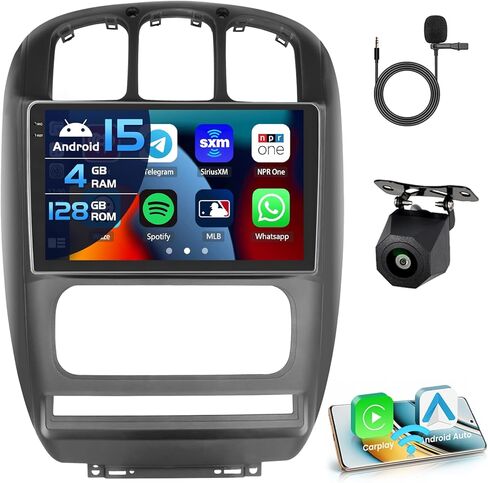 4+128G for Dodge Caravan for Chrysler Town & Country 2000-2007 Radio CarPlay 10.1" Incell Touchscreen Car Stereo Android 15 Android Auto Bluetooth 5.0 GPS WiFi 15UI Backup Camera in Saudi Arabia
