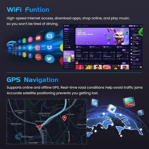 4+128G for Dodge Caravan for Chrysler Town & Country 2000-2007 Radio CarPlay 10.1" Incell Touchscreen Car Stereo Android 15 Android Auto Bluetooth 5.0 GPS WiFi 15UI Backup Camera in Saudi Arabia