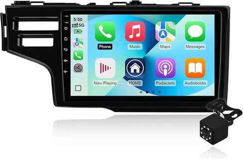 2+64G Android 14 Double Din راديو السيارة ستيريو لهوندا فيت 2014-2018 مع شاشة لمس 9 بوصة راديو مدمج Carplay لاسلكي/Android Auto/GPS/بلوتوث/FM/AUX-in/SWC/كاميرا in Saudi Arabia