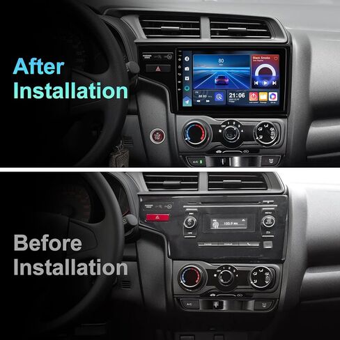 2+64G Android 14 Double Din راديو السيارة ستيريو لهوندا فيت 2014-2018 مع شاشة لمس 9 بوصة راديو مدمج Carplay لاسلكي/Android Auto/GPS/بلوتوث/FM/AUX-in/SWC/كاميرا in Saudi Arabia