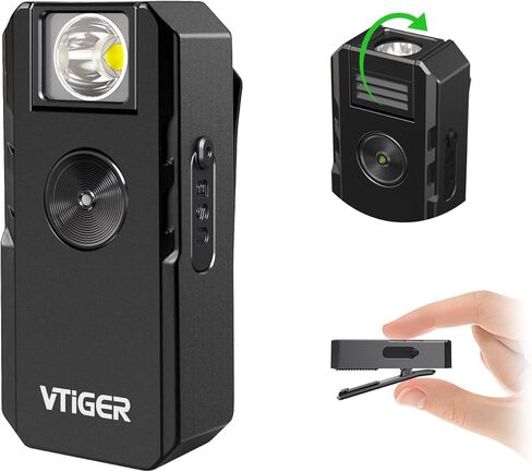 VTIGER C1 Rechargeable EDC Flashlight Clip-on Light, 1300 Lumens Powerful Portable Mini Swivel Clip Light,Multi-Mode,IPX6 Waterproof, Magnetic Small Pocket Lights for Cycling,Working,Emergency,Signal in Kuwait