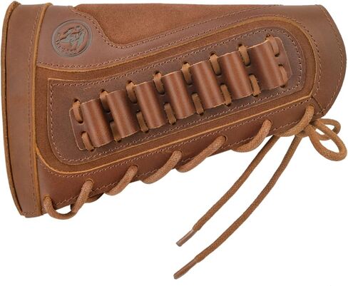 Leather Rifles Ammo Pouch, Gun Buttstock Cheek with Recoil Pad for .308 .30-30 .30-06 .45-70 .357 .22lr 12GA Shell Holder in Saudi Arabia