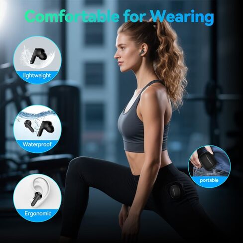 Wireless Earbuds with Charging Case, Bluetooth 6.0 Earbuds in-Ear Noise Cancelling Mic with Deep Bass Sound, 40H Standby Earphones and Super Light Weight Wireless Headphones for Android iOS in Kuwait