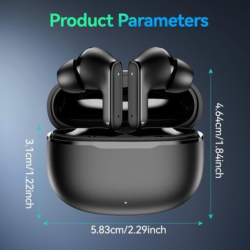 Wireless Earbuds with Charging Case, Bluetooth 6.0 Earbuds in-Ear Noise Cancelling Mic with Deep Bass Sound, 40H Standby Earphones and Super Light Weight Wireless Headphones for Android iOS in Kuwait