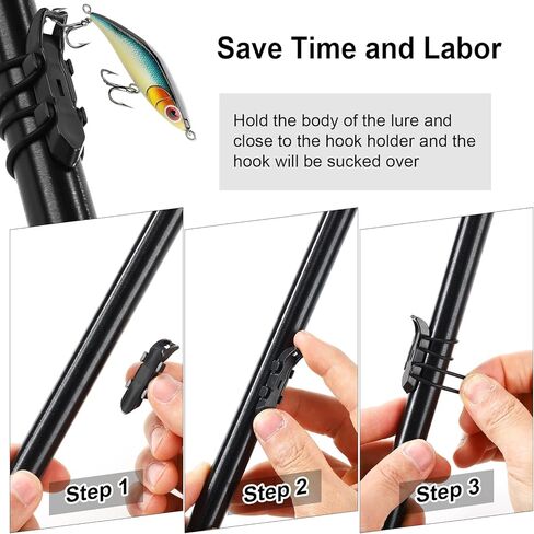 12pcs Lure Magnetic Automatic Hooker, Fishing Hook Keeper with 2 Sizes Rubber Rings Magnetic Fishing Hook Holder Accessories in Saudi Arabia