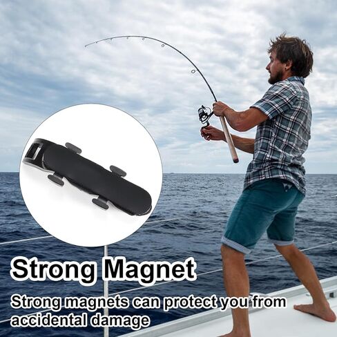 12pcs Lure Magnetic Automatic Hooker, Fishing Hook Keeper with 2 Sizes Rubber Rings Magnetic Fishing Hook Holder Accessories in Saudi Arabia