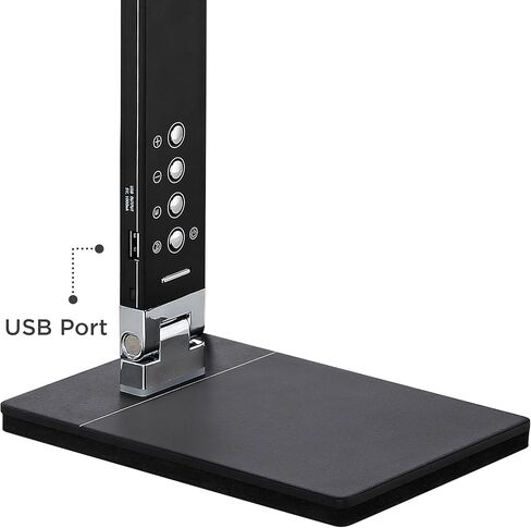 360 إضاءة Jett 16 1/2 "مصابيح مكتب حديثة صغيرة عالية مجموعة من 2 منفذ USB ضوء ليلي LED ظل معدني أسود للمنزل والمكتب وغرفة المعيشة شحن غرفة النوم بجانب السرير ومنضدة المنزل للقراءة ومدخل المطبخ in Kuwait