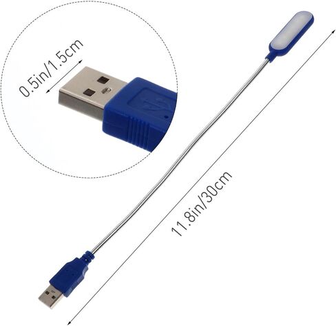 2 قطعة USB كمبيوتر محمول مصابيح القراءة الكمبيوتر المحمول الصغيرة المحمولة USB مصابيح الضوء الأبيض للمكتب والسفر استخدام مرنة معقوفة، الأزرق in Kuwait