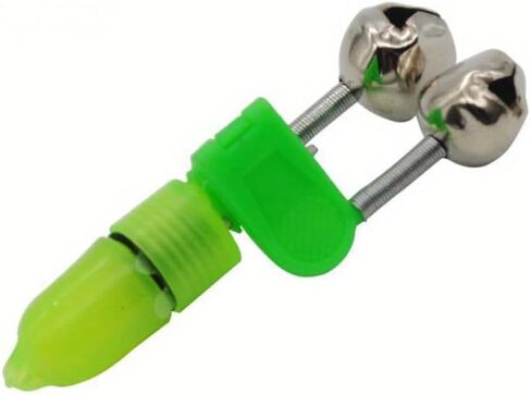 5PCS LED Fishing Rod Bite Alarm Bells Ring Fishing Lures Accessory Green Light Alerter Outdoor Fish Tool in Saudi Arabia