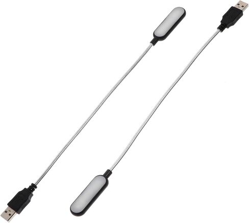 Uonlytech 2 قطعة مصابيح قراءة USB محمولة لأجهزة الكمبيوتر المحمول والكمبيوتر المحمول، مصابيح ليلية صغيرة بيضاء خفيفة للدراسة في المنزل والمكتب، مصابيح كمبيوتر USB مدمجة باللون الأسود in Kuwait