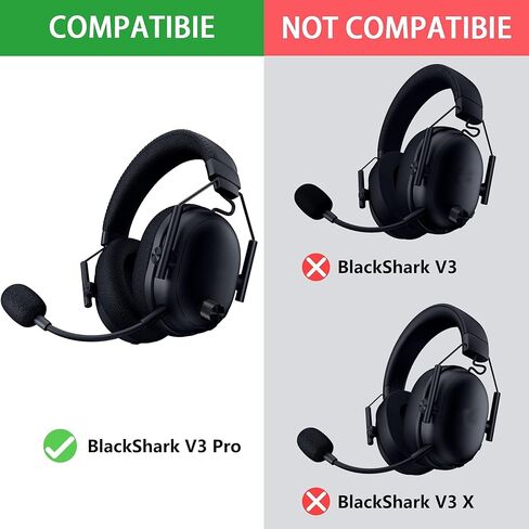 BlackShark V3 Pro Cooling Gel Earpads and Mic Foam Replacement Ear Pads Ear Cushions Compatible with Razer BlackShark V3 Pro Wireless ANC Gaming Headset(Do Not Fit Razer BlackShark V3 / V3X) in Saudi Arabia