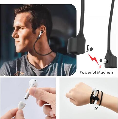 أشرطة مغناطيسية مضادة للفقد متوافقة مع AirPods من الجيل الأول إلى الجيل الرابع وAirPods Pro من الجيل الأول إلى الرابع، مع زوجين إضافيين من خطافات الأذن (6 عبوات باللون الأبيض) in Kuwait