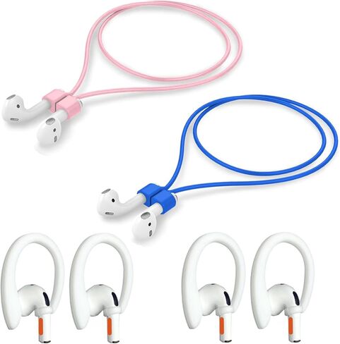 أشرطة مغناطيسية مضادة للفقد متوافقة مع AirPods من الجيل الأول إلى الجيل الرابع وAirPods Pro من الجيل الأول إلى الرابع، مع زوجين إضافيين من خطافات الأذن (6 عبوات باللون الأبيض) in Kuwait