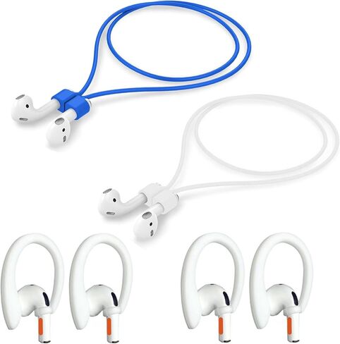 أشرطة مغناطيسية مضادة للفقد متوافقة مع AirPods من الجيل الأول إلى الجيل الرابع وAirPods Pro من الجيل الأول إلى الرابع، مع زوجين إضافيين من خطافات الأذن (6 عبوات باللون الأبيض) in Kuwait