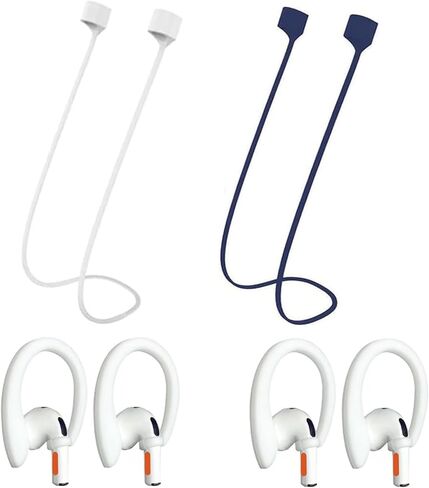 أشرطة مغناطيسية مضادة للفقد متوافقة مع AirPods من الجيل الأول إلى الجيل الرابع وAirPods Pro من الجيل الأول إلى الرابع، مع زوجين إضافيين من خطافات الأذن (6 عبوات باللون الأبيض) in Kuwait