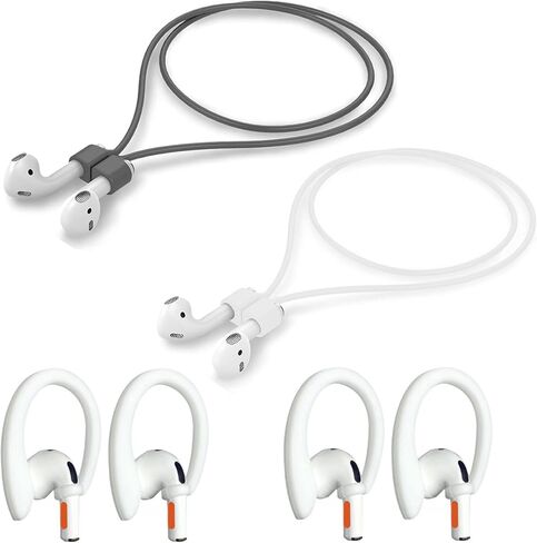 أشرطة مغناطيسية مضادة للفقد متوافقة مع AirPods من الجيل الأول إلى الجيل الرابع وAirPods Pro من الجيل الأول إلى الرابع، مع زوجين إضافيين من خطافات الأذن (6 عبوات باللون الأبيض) in Kuwait