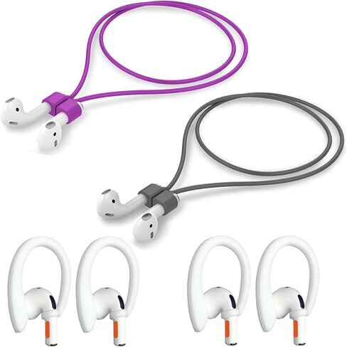 أشرطة مغناطيسية مضادة للفقد متوافقة مع AirPods من الجيل الأول إلى الجيل الرابع وAirPods Pro من الجيل الأول إلى الرابع، مع زوجين إضافيين من خطافات الأذن (6 عبوات باللون الأبيض) in Kuwait