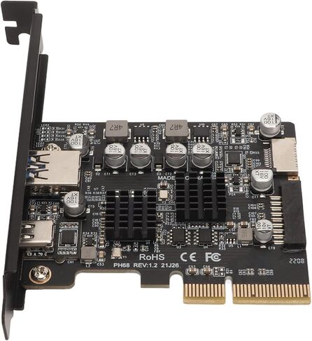 بطاقة Drfeify PCIE Type C عالية السرعة 10 جيجابت في الثانية مطلية بالذهب دبوس أمامي من النوع E PCIE USB3.2 بطاقة توسيع للكمبيوتر المكتبي in Kuwait