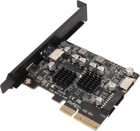 بطاقة Drfeify PCIE Type C عالية السرعة 10 جيجابت في الثانية مطلية بالذهب دبوس أمامي من النوع E PCIE USB3.2 بطاقة توسيع للكمبيوتر المكتبي in Kuwait