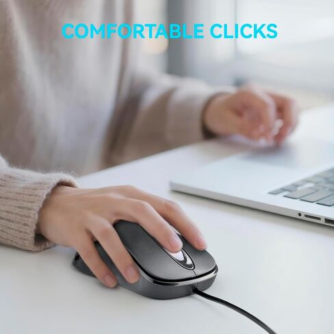 Classic Wired Office Mouse Ergonomic USB Optical 3-Button 1000 DPI Comfortable Durable for Windows Mac Laptop Desktop Black (1) in Saudi Arabia