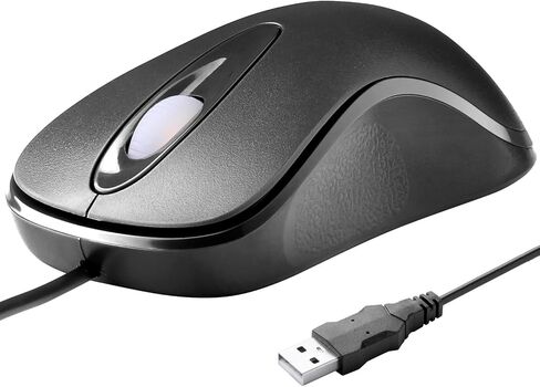 Classic Wired Office Mouse Ergonomic USB Optical 3-Button 1000 DPI Comfortable Durable for Windows Mac Laptop Desktop Black (1) in Saudi Arabia
