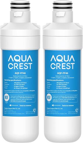 AQUA CREST LT1000PC ADQ747935 Refrigerator Water Filter and Air Filter, Replacement for LG® LT1000P®/PC/PCS, LMXS28626S, LFXS26973S, MDJ64844601, ADQ74793501, ADQ74793502 and LT120F®, 4 Combo in Saudi Arabia