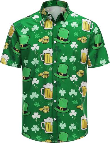 GRAJTCIN Mardi Gras Print Short Sleeve Shirt American Flag Button Down Shirts 4th of July Patriotic Shirts for Men in Saudi Arabia