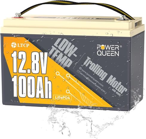 بطارية Power Queen 12V 100Ah LiFePO4، مجموعة 24 بطارية ليثيوم RV، بطارية 15000+ دورات عميقة لمقطورة السفر، منزل متنقل، محرك التصيد، الطاقة الشمسية in Kuwait