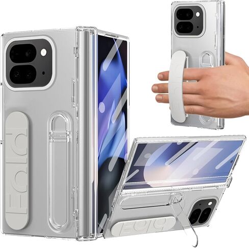 حافظة لهاتف Google Pixel 10 Pro Fold مع حزام معصم، حافظة حزام يد مع مسند، حماية للمفصلات، واقي شاشة، غطاء كاميرا بحافة مرتفعة لهاتف Google Pixel 10 Pro Fold وردي in Kuwait