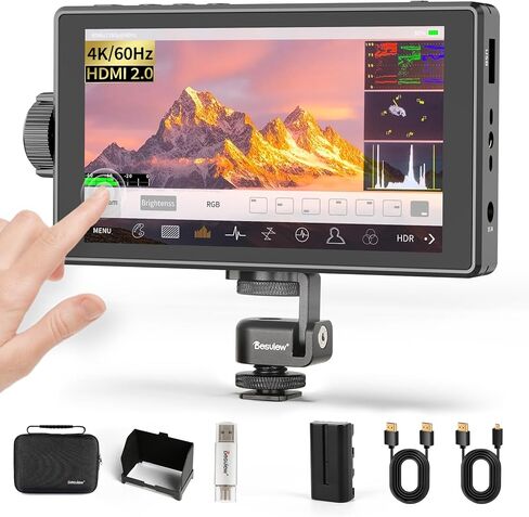 Desview 5.5'' 4K HDMI HDR Camera Field Monitor with IPS Touchscreen & 3D LUT, External DSLR Monitor for Filming or Studio Shooting (Battery Not Included) in Saudi Arabia