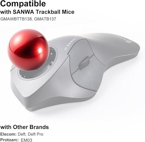 SANWA 3PCS Trackball 44mm/1.73in, Replacement Ball for ELECOM Deft/deft pro, and Other Compatible Trackball Mouse, Glossy Red + Purple + Black in Saudi Arabia