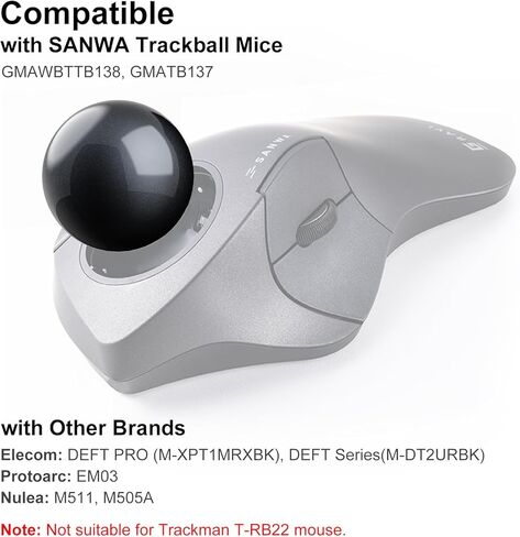 SANWA 3PCS Trackball 44mm/1.73in, Replacement Ball for ELECOM Deft/deft pro, and Other Compatible Trackball Mouse, Glossy Red + Purple + Black in Saudi Arabia