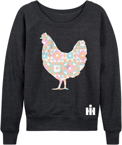 International Harvester - Red Paisley Horse IH - Women's Lightweight French Terry Pullover in Saudi Arabia
