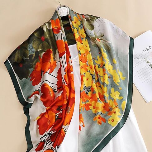 Silk-Like Satin Square Scarf 27.5x27.5 - Sleep Head Wrap & Bag Scarf for Women, Lightweight Hair Bandana in Saudi Arabia