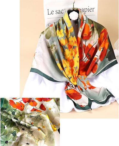 Silk-Like Satin Square Scarf 27.5x27.5 - Sleep Head Wrap & Bag Scarf for Women, Lightweight Hair Bandana in Saudi Arabia