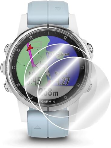 واقي شاشة IPG لـ GARMIN FENIX 5S PLUS (42 مم) (وحدتان) واقي شاشة للساعة الذكية غير مرئي فائق الدقة وواقي جلدي مضاد للخدش - أملس/شفاء ذاتي/خالي من الفقاعات in Kuwait