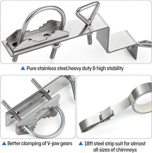 طقم دعامة تثبيت على مدخنة الهوائي، من الفولاذ المقاوم للصدأ النقي، للمدخنة التي يصل قطرها إلى 18 قدمًا، مجموعتان (دعامة على شكل Z) in Kuwait