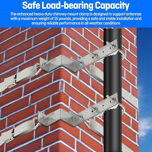 طقم دعامة تثبيت على مدخنة الهوائي، من الفولاذ المقاوم للصدأ النقي، للمدخنة التي يصل قطرها إلى 18 قدمًا، مجموعتان (دعامة على شكل Z) in Kuwait