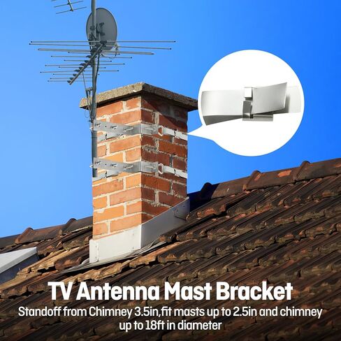 طقم دعامة تثبيت على مدخنة الهوائي، من الفولاذ المقاوم للصدأ النقي، للمدخنة التي يصل قطرها إلى 18 قدمًا، مجموعتان (دعامة على شكل Z) in Kuwait