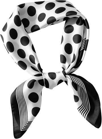 Polka Dot Square Scarf for Women - Silk Like Lightweight Satin Neck Scarf, Head Wrap, Kerchief & 50s Costume Accessory in Saudi Arabia