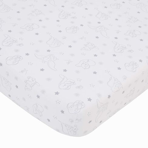 Disney Dumbo Shine Bright Lil Star Light Blue, Gray, and White Stars and Clouds 4 Piece Nursery Crib Bedding Set - Comforter, Fitted Crib Sheet, Changing Pad Cover, and Crib Skirt in Saudi Arabia