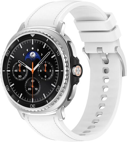 سوار Miimall من الجلد السيليكون متوافق مع ساعة Galaxy Watch 8 40 مم/44 مم/8 حزام كلاسيكي، سوار معصم بديل من السيليكون الناعم الهجين من الجلد الطبيعي لساعة Samsung Galaxy Watch 8 40 مم/44 مم/8 كلاسيكية in Saudi Arabia
