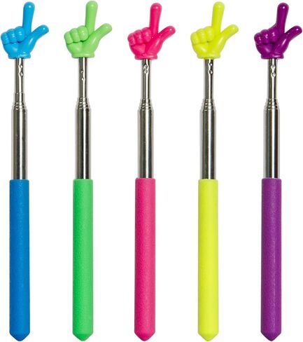 2 Pcs Retractable Teacher Pointer Sticks - Hand Pointer Stick, Engaging Colors, Finger Pointing Sticks for Classroom Essentials Reading and Presentations (2 Pack :Blue,Purple) in Kuwait