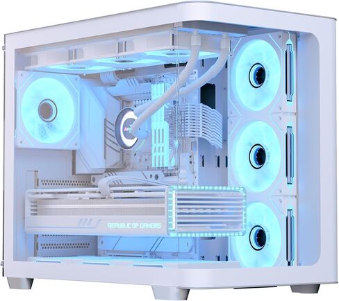 AeroCool P500C Mid-Tower Dual Chamber PC Case 4 Pre-Installed Fans High-Airflow Panoramic Tempered Glass RGB Lighting 360mm Radiator Support Customizable Cooling System Cable Management Gaming Builds | Dual chamber gaming computer case, panoramic tempered in Saudi Arabia