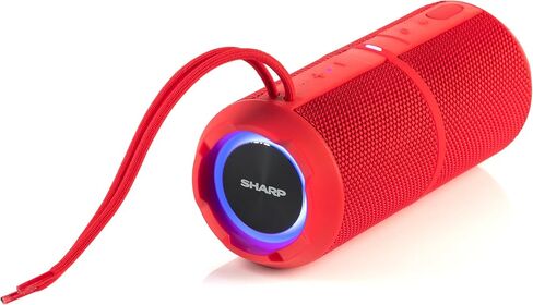 مكبر صوت بلوتوث من سلسلة شارب GX-BT290 كريستال كلير | مقاوم للماء IP67 | وقت تشغيل لمدة 14 ساعة | 2 أوضاع إضاءة | قوة قصوى 32 وات مع صوت جهير قوي | الاقتران اللاسلكي الحقيقي | الاتصال بدون استخدام اليدين | حزام | أحمر in Saudi Arabia